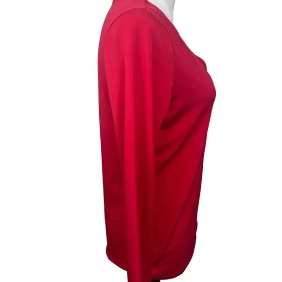 Michael Kors red long sleeve top with gold bar size small - Picture 4 of 8